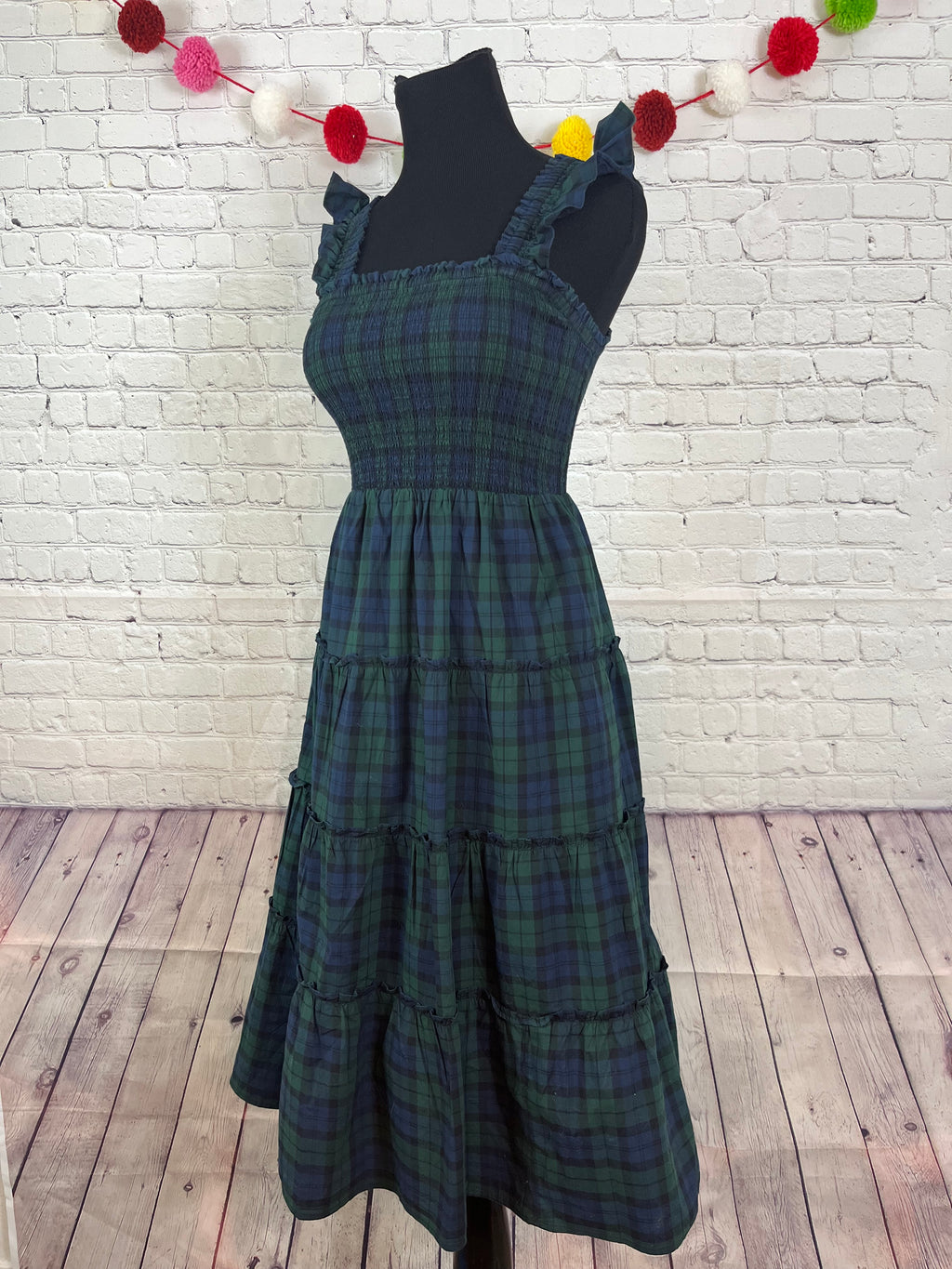 J.Crew Tartan Ruffle Sleeve Dress - PXXS