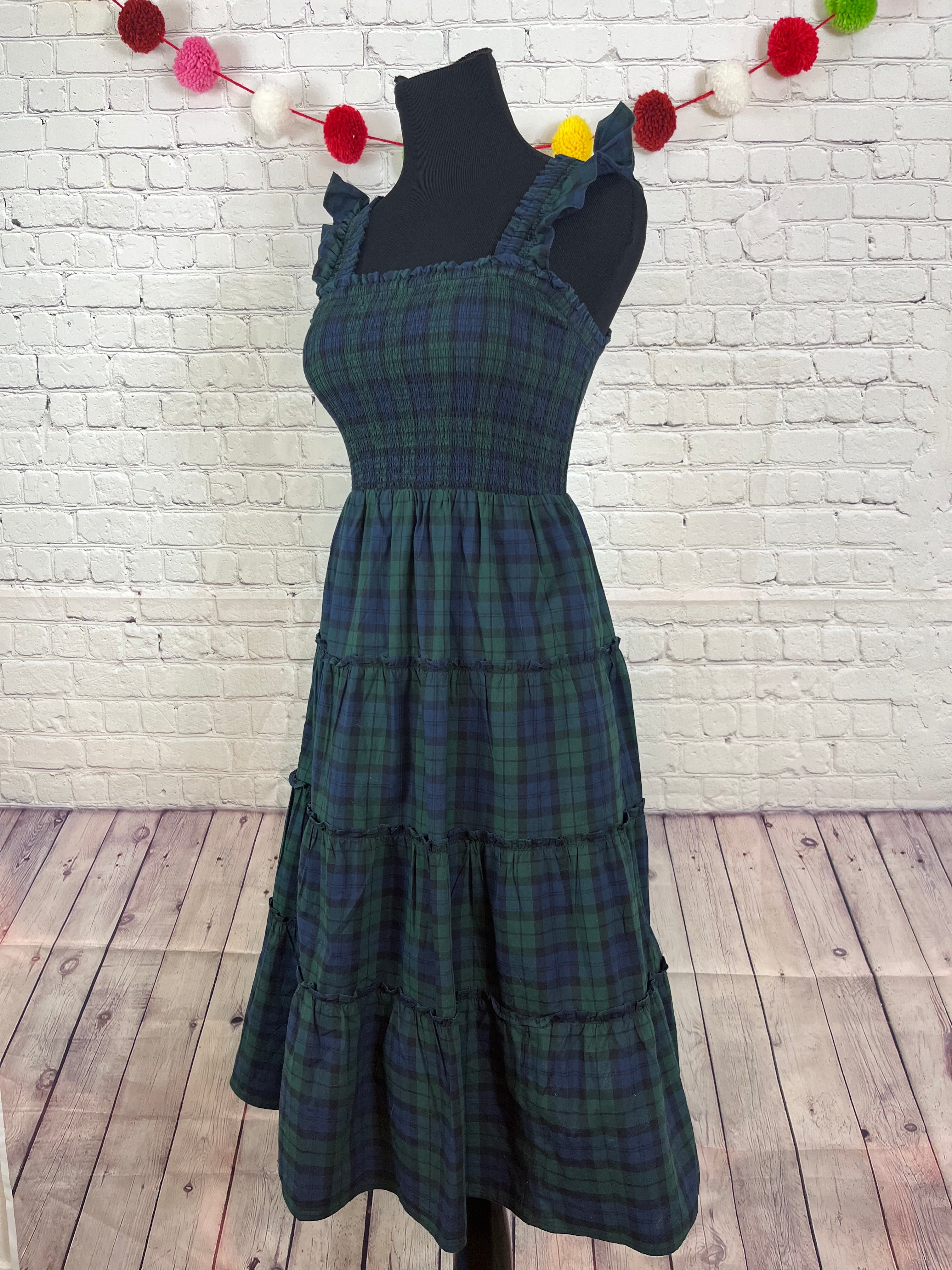 J.Crew Tartan Ruffle Sleeve Dress - PXXS