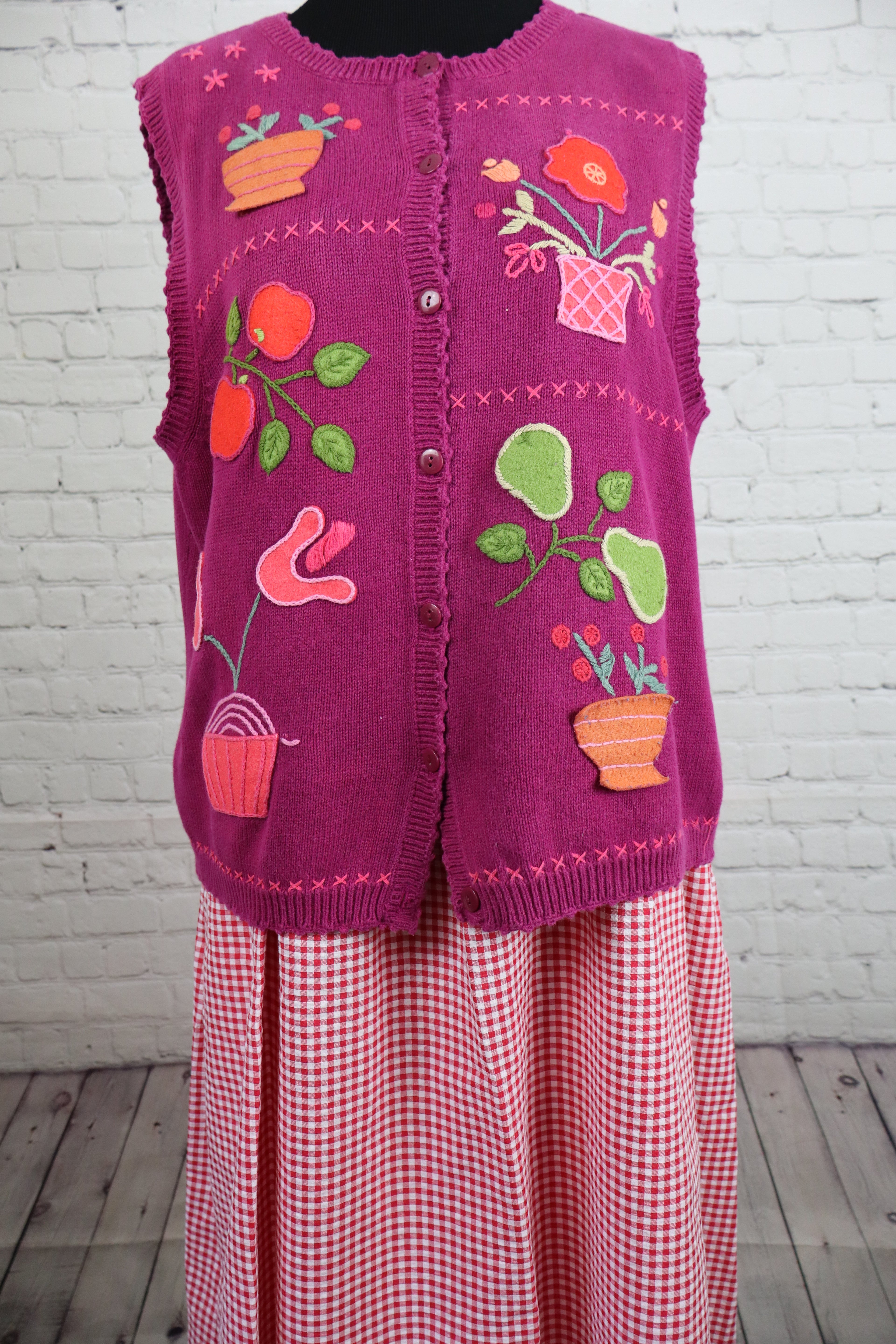 Vintage In Stitches by Eagle’s Eye Embroidered Sweater Vest