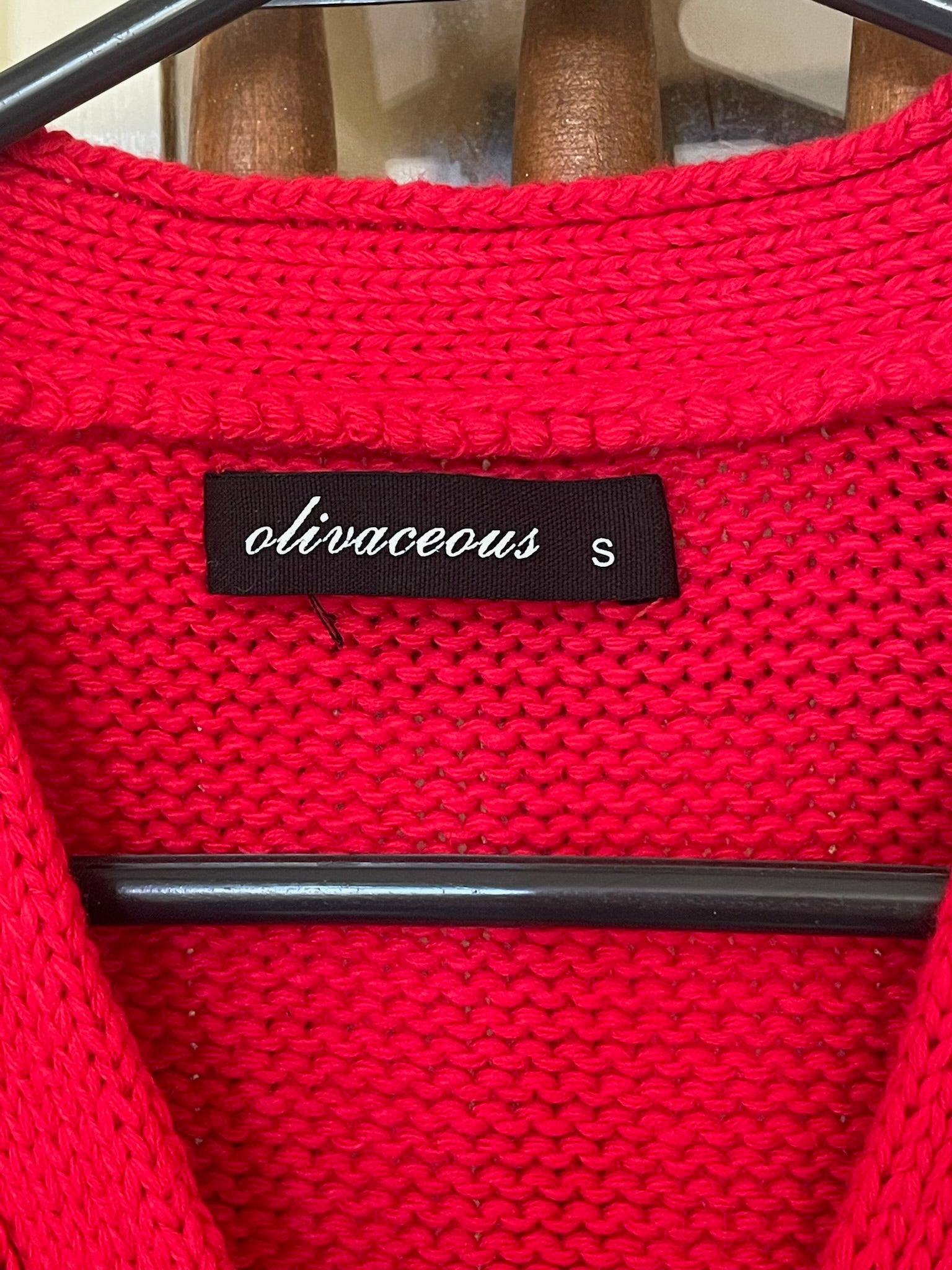 Red Button-Front Knit Vest - S