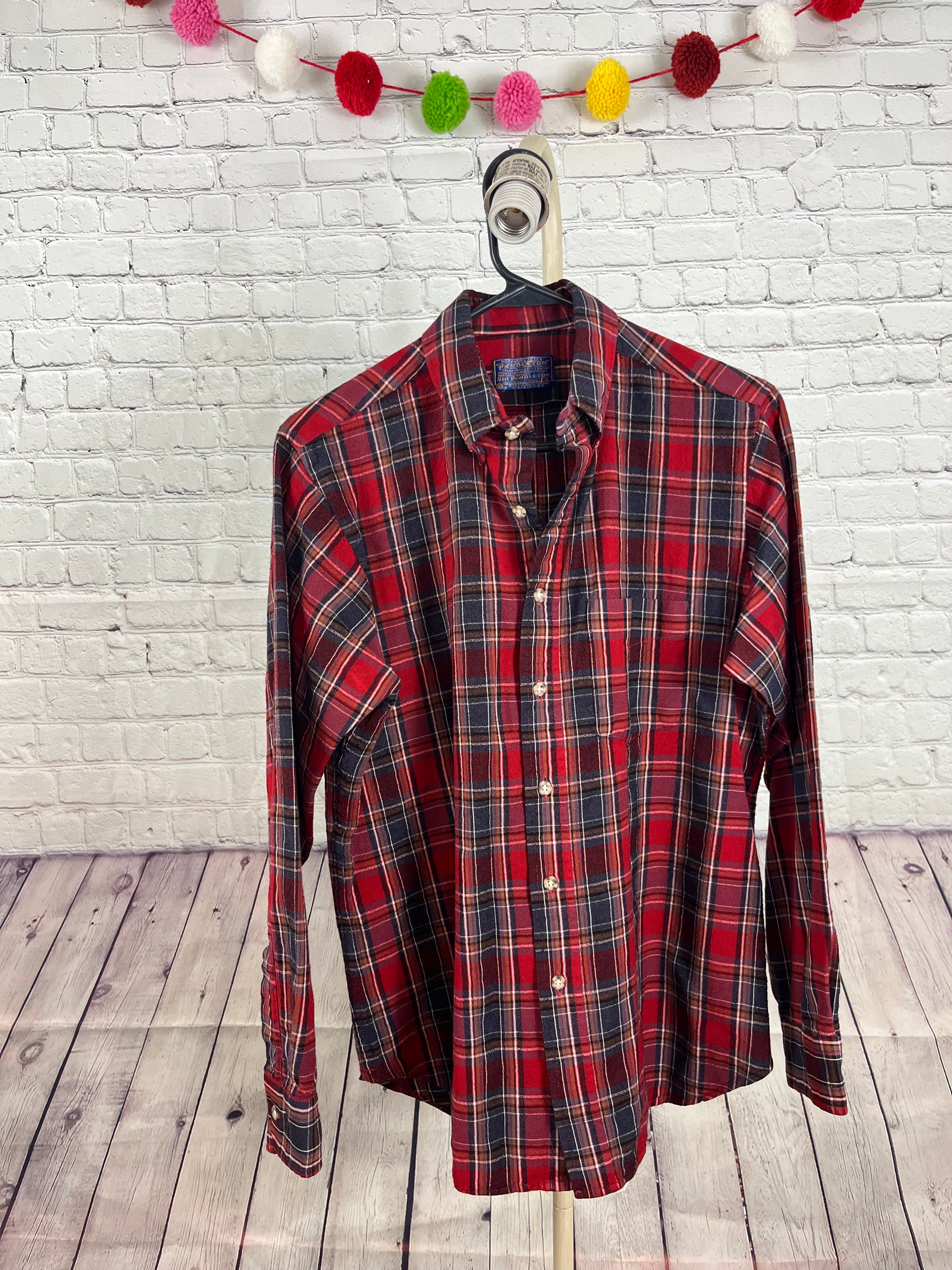Vintage Sir Pendleton Plaid Button-Down - 1970’s/Early 80’s (100% Wool) - L