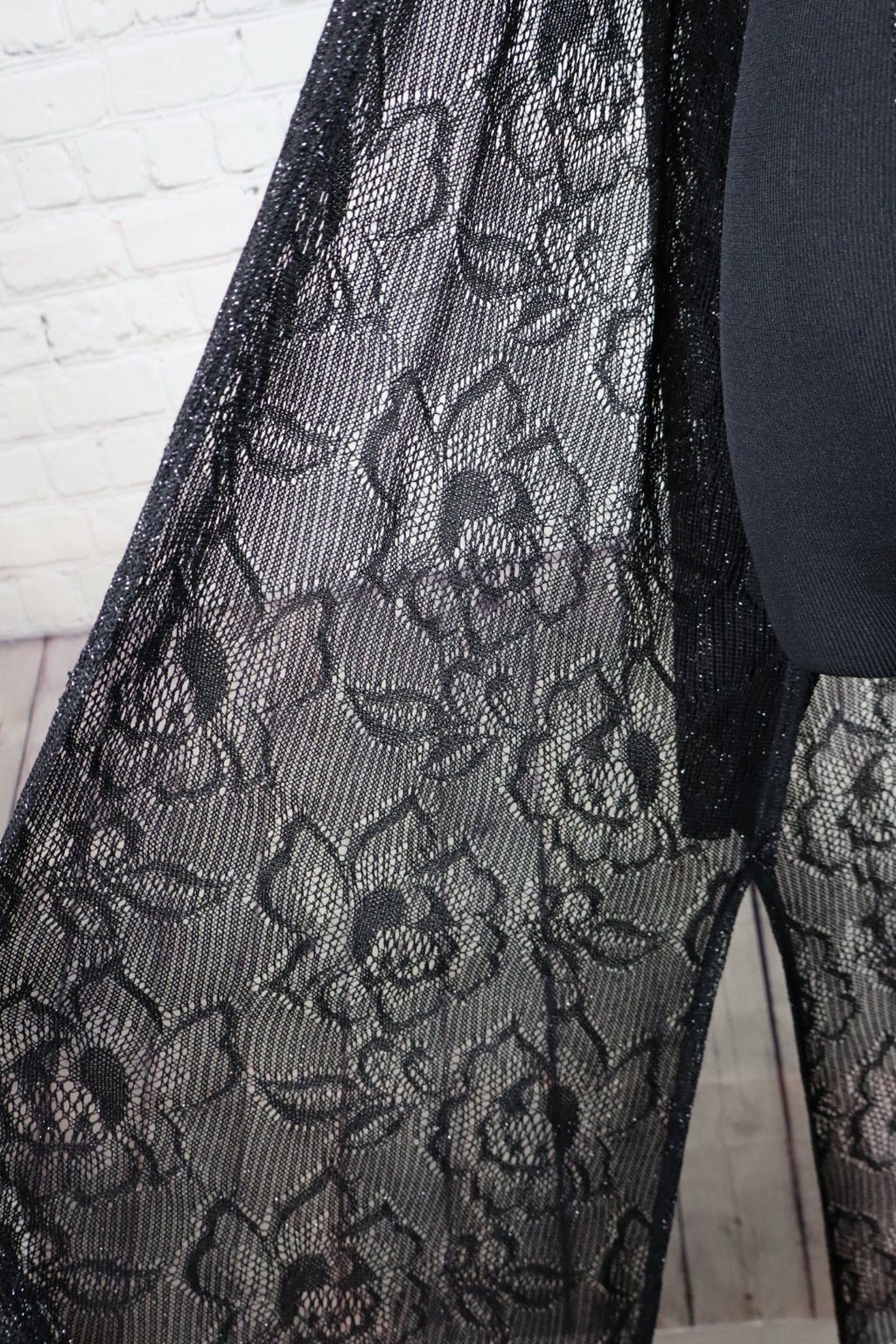 Onyx Nite Black Metallic Lace Duster - Size 24