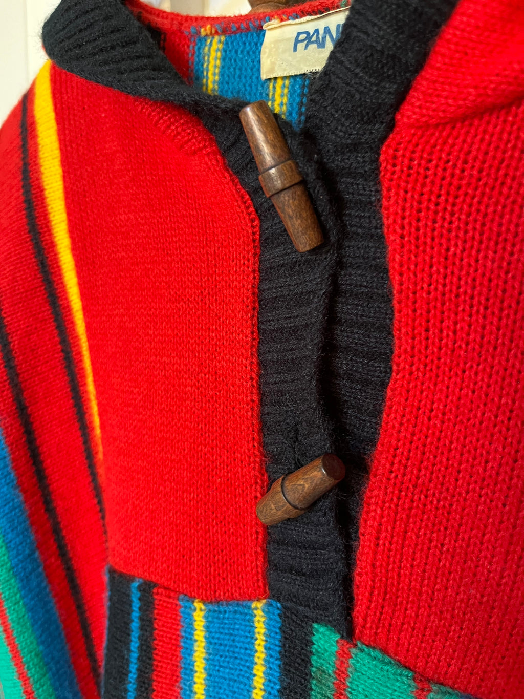 1970s Pandora Striped Knit Hooded Sweater - M