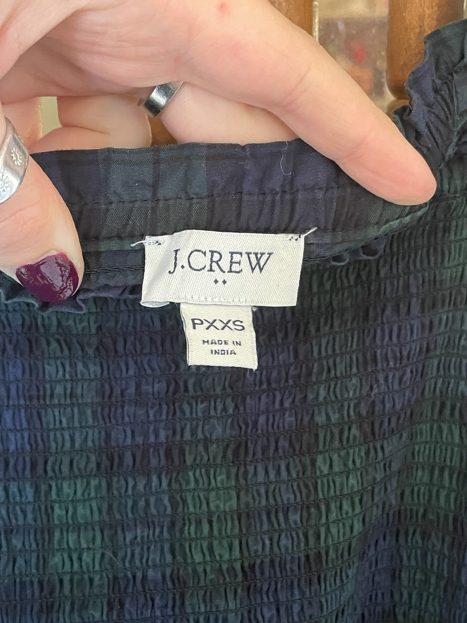 J.Crew Tartan Ruffle Sleeve Dress - PXXS