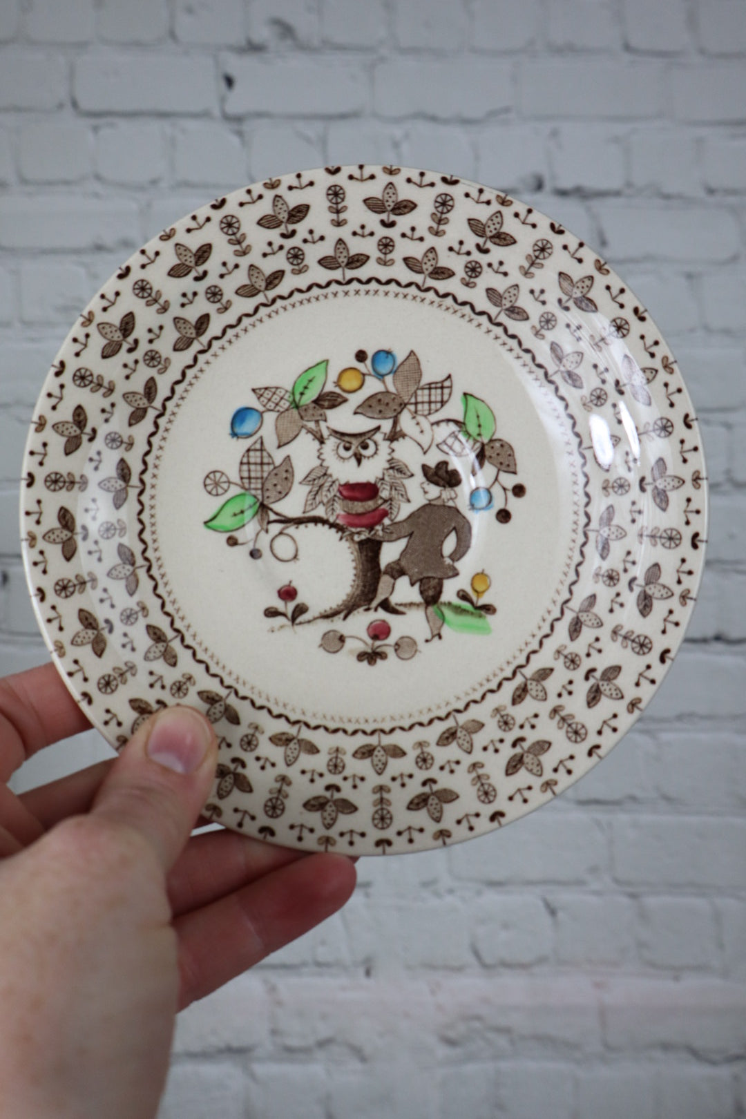 Vintage Johnson Brothers “Sugar & Spice” Replacement Saucers (Brown, 1970s)