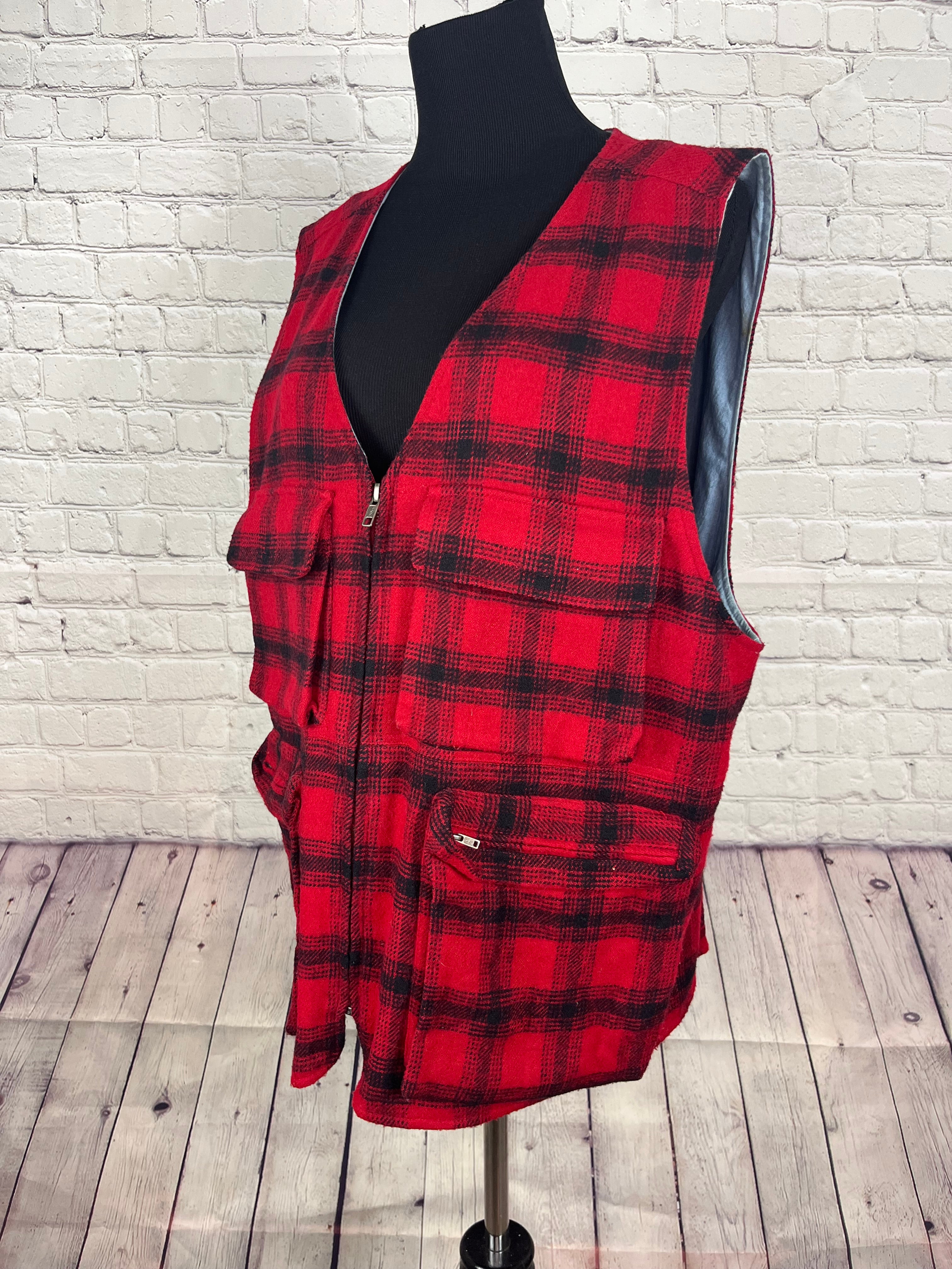 Cambridge Country Store Plaid Zip Vest - L