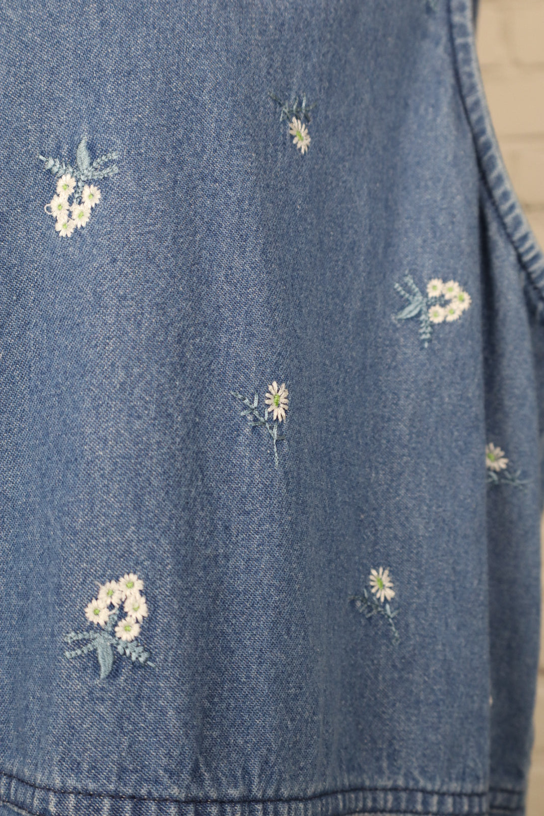 Vintage Embroidered Denim Maxi Dress