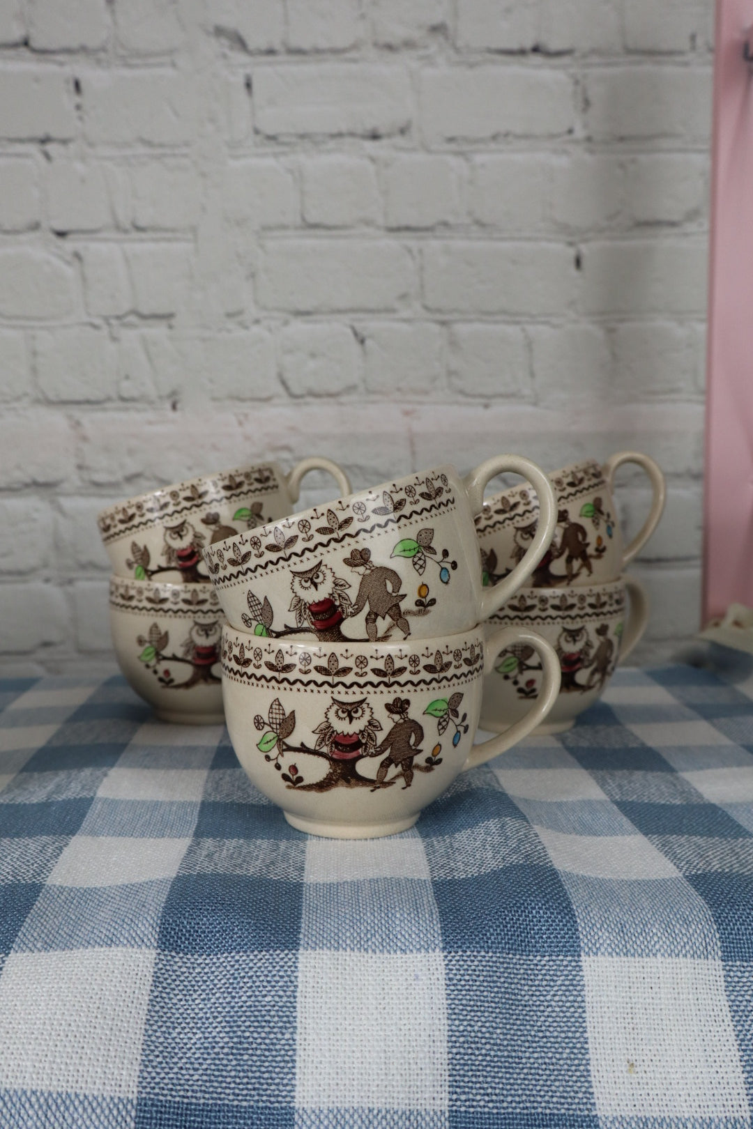 Vintage Johnson Brothers “Sugar & Spice” Cup + Saucer Set (Brown)