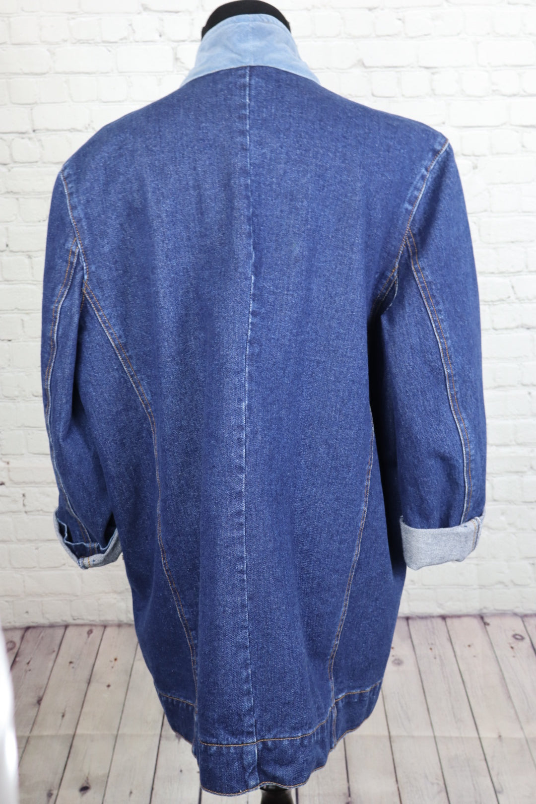 1990s Vintage NY Line Patchwork Denim Jacket