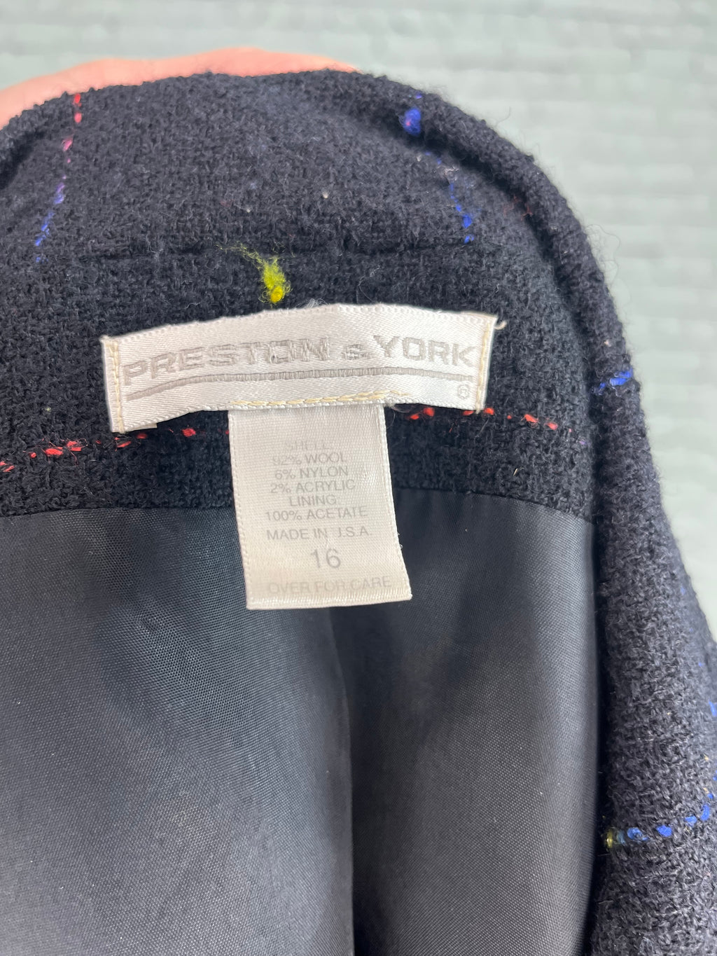 Vintage Preston & York Wool Blend Blazer –(Size 16)