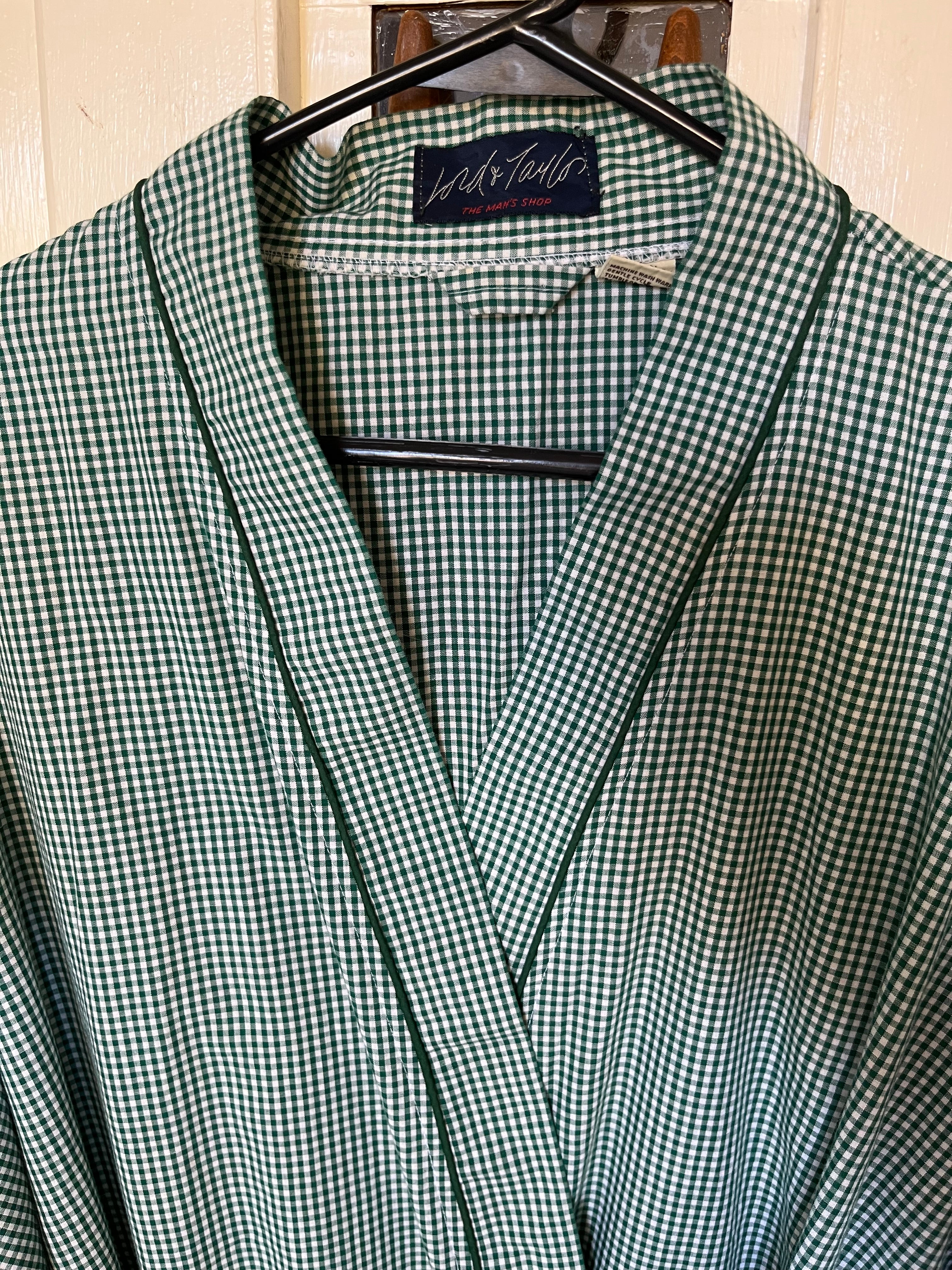 Lord & Taylor Vintage Gingham Robe / Smoking Jacket - O/S