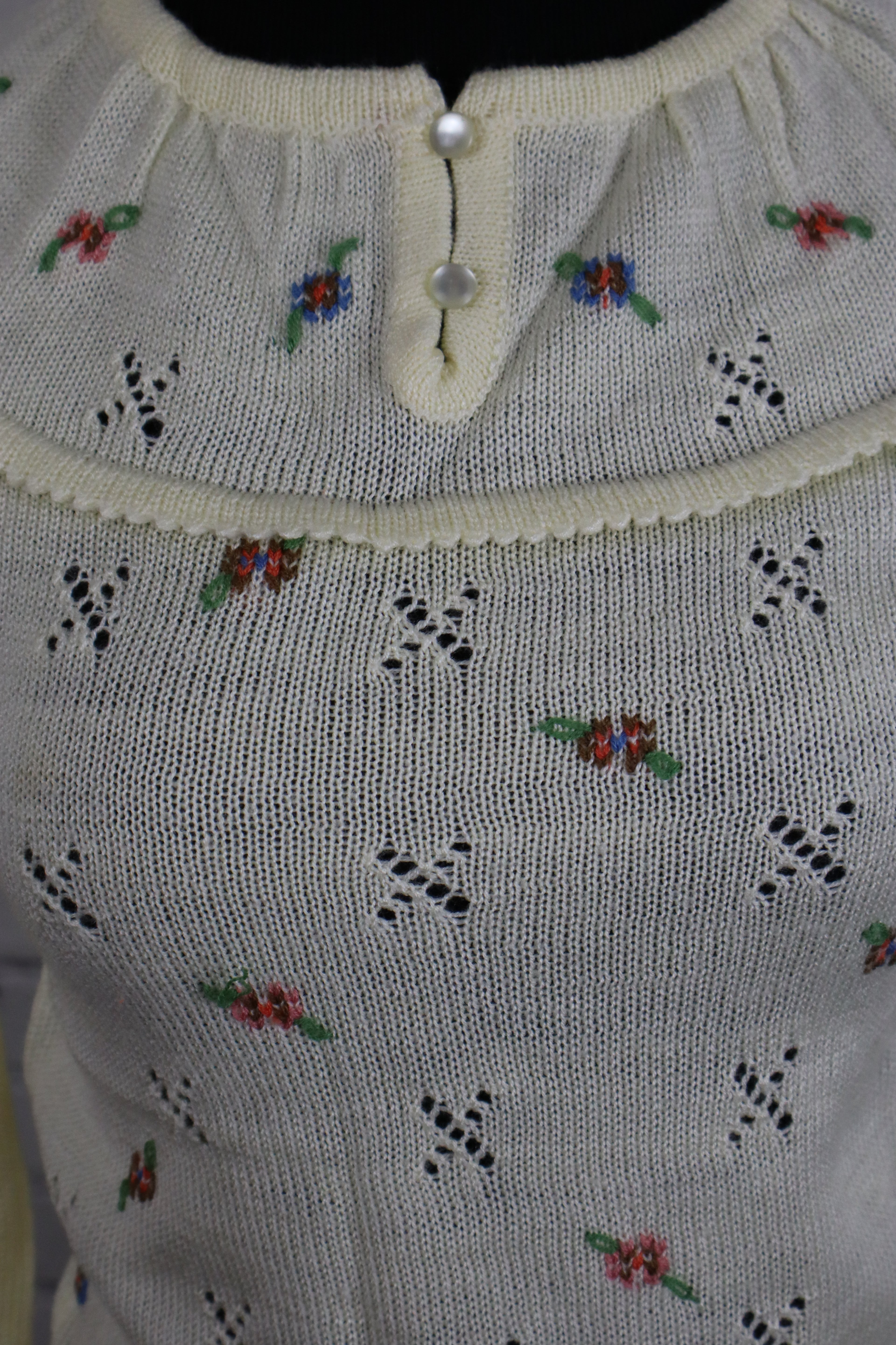 Vintage Pointelle Knit Sweater