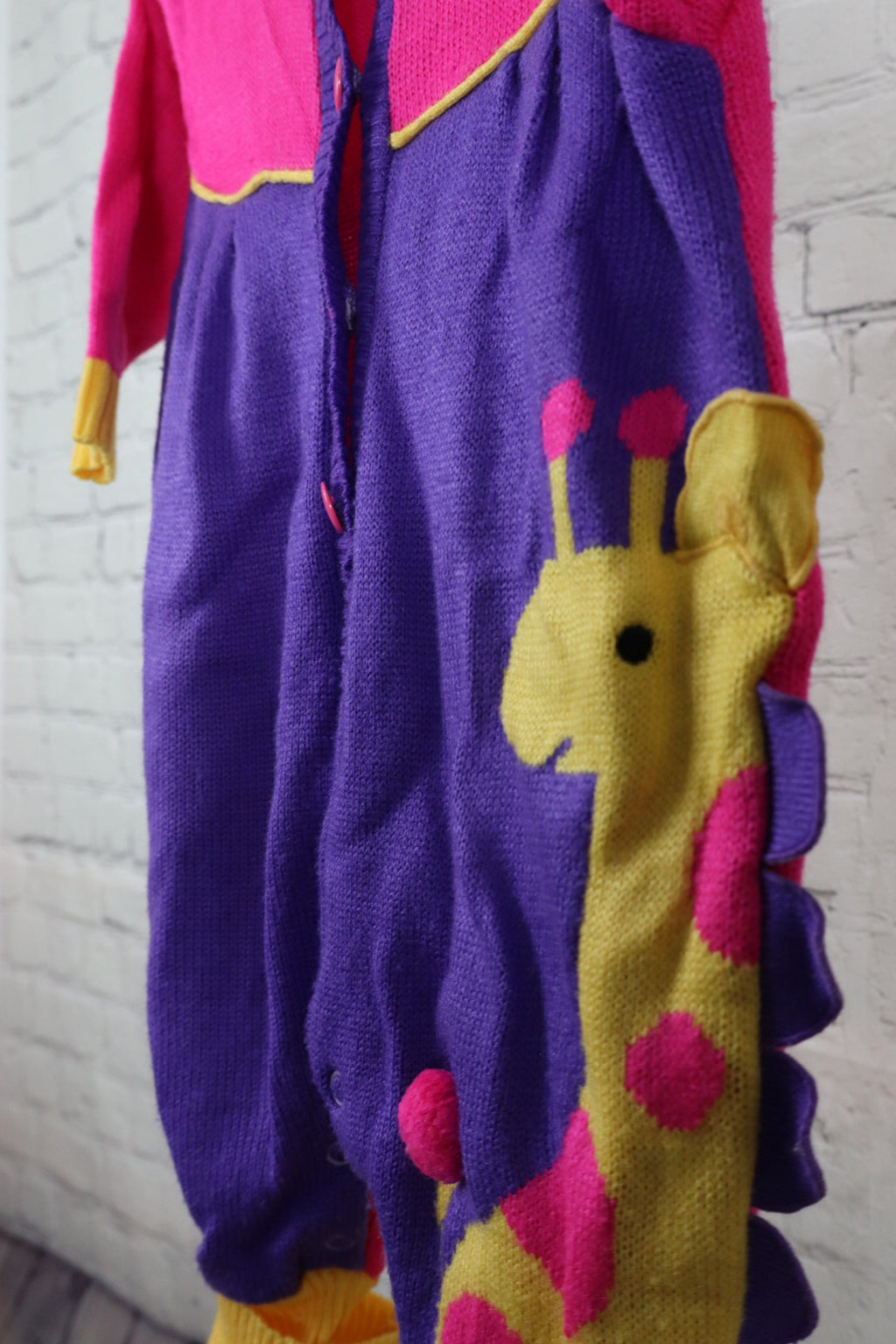 Giraffe Knit Baby Romper