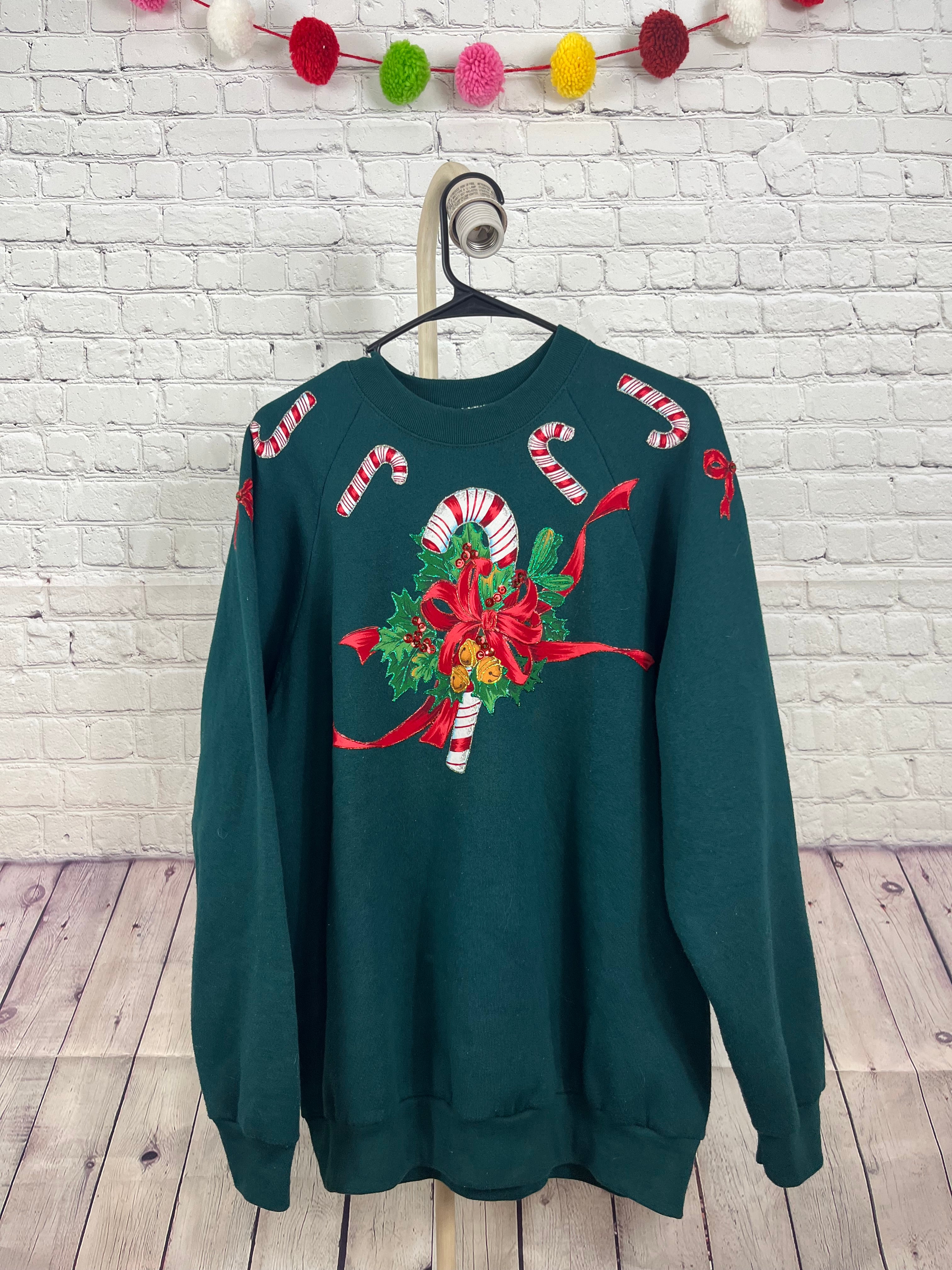 Vintage Candy Cane Sweatshirt – XL
