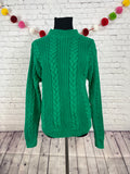 Vintage Green Cable-Knit Sweater - S