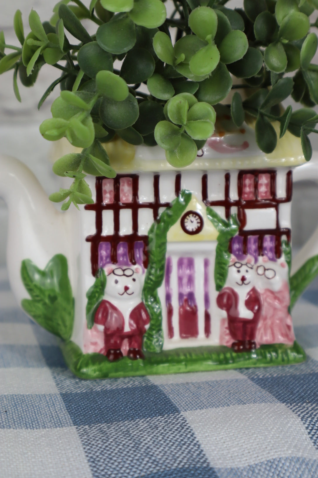 1994 Cottage House Teapot/Planter (Lid Missing)