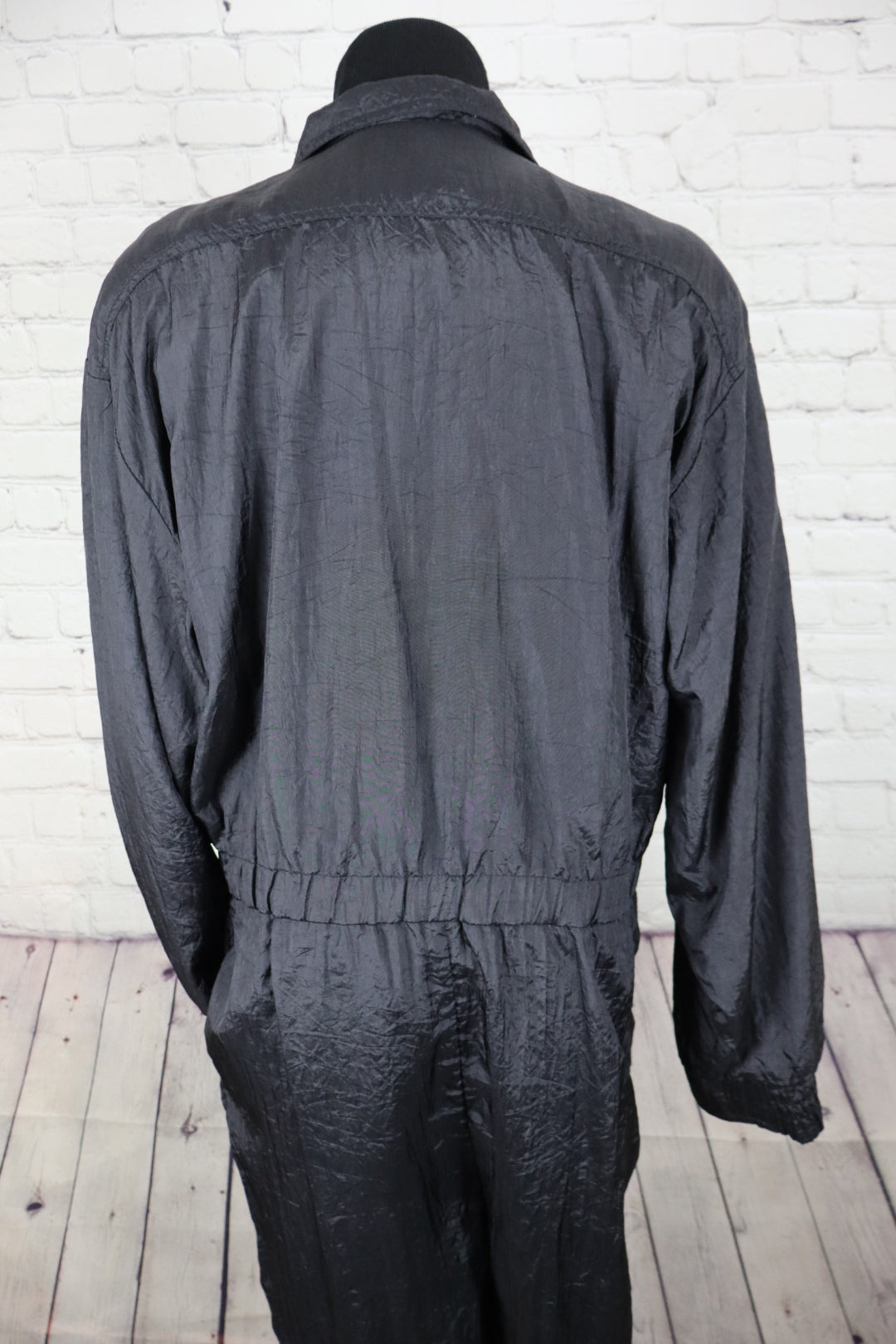 Vintage 1980s Abraxas Black Windsuit Jumpsuit / Tracksuit - L