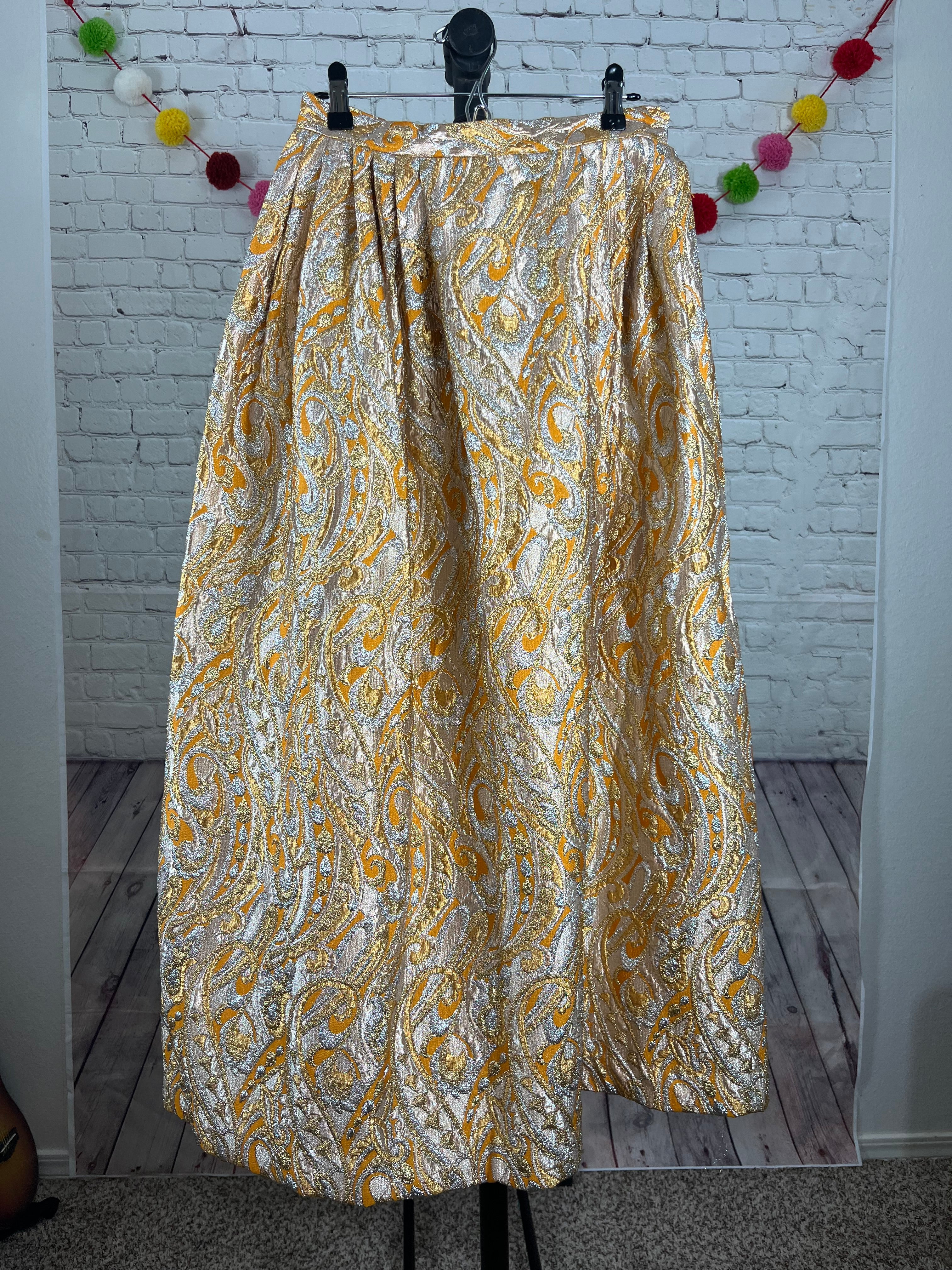60s-70s Eddy George California Brocade Skirt