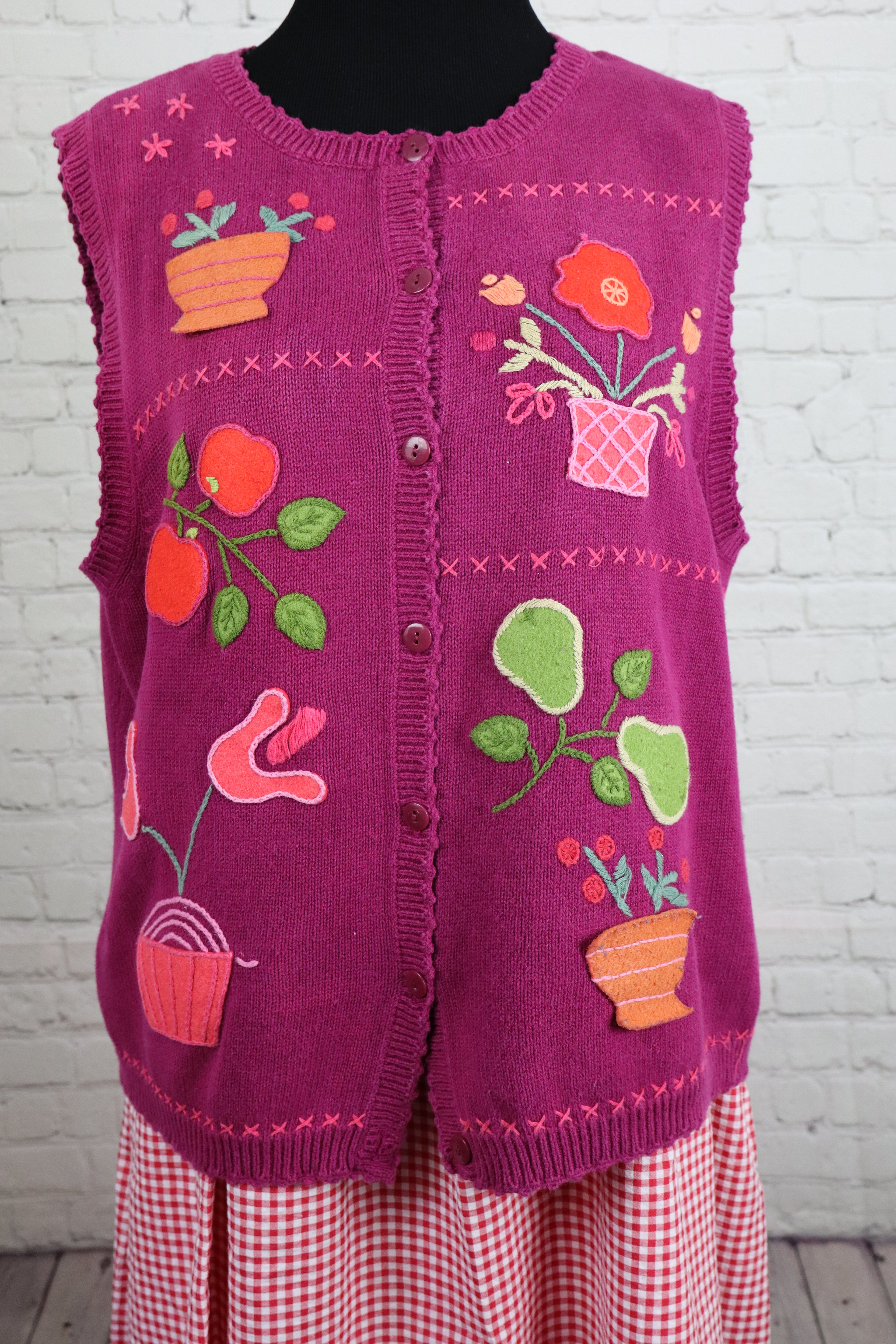 Vintage In Stitches by Eagle’s Eye Embroidered Sweater Vest
