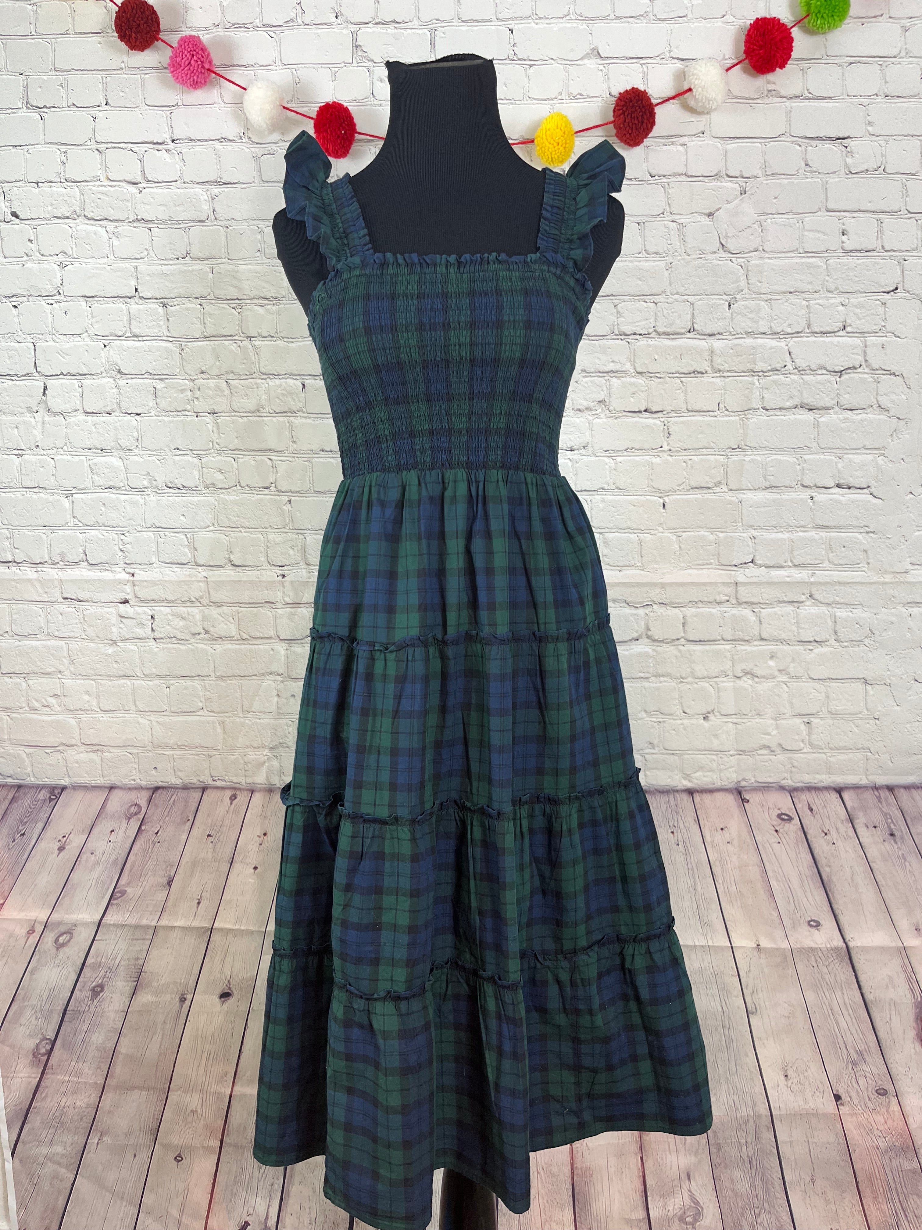 J.Crew Tartan Ruffle Sleeve Dress - PXXS