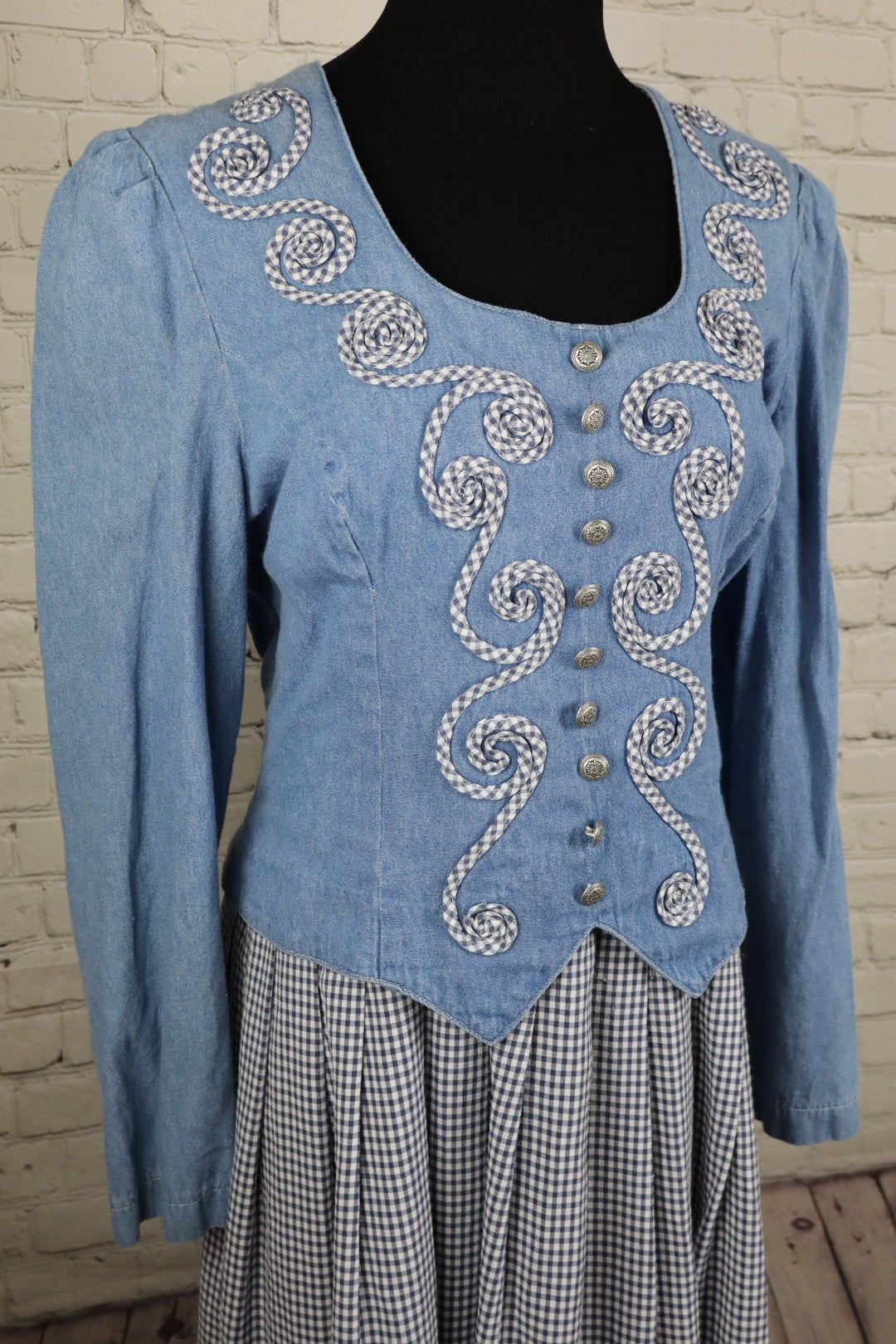 Vintage Plaza South Gingham Prairie Dress