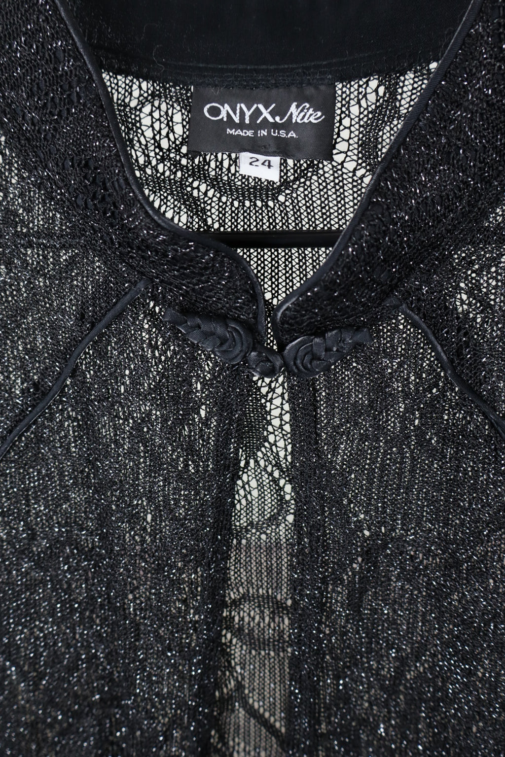 Onyx Nite Black Metallic Lace Duster - Size 24