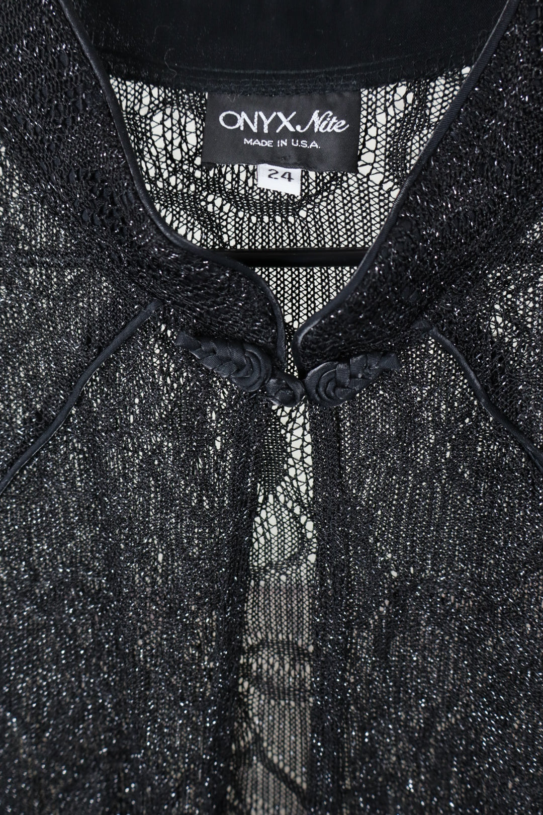 Onyx Nite Black Metallic Lace Duster - Size 24