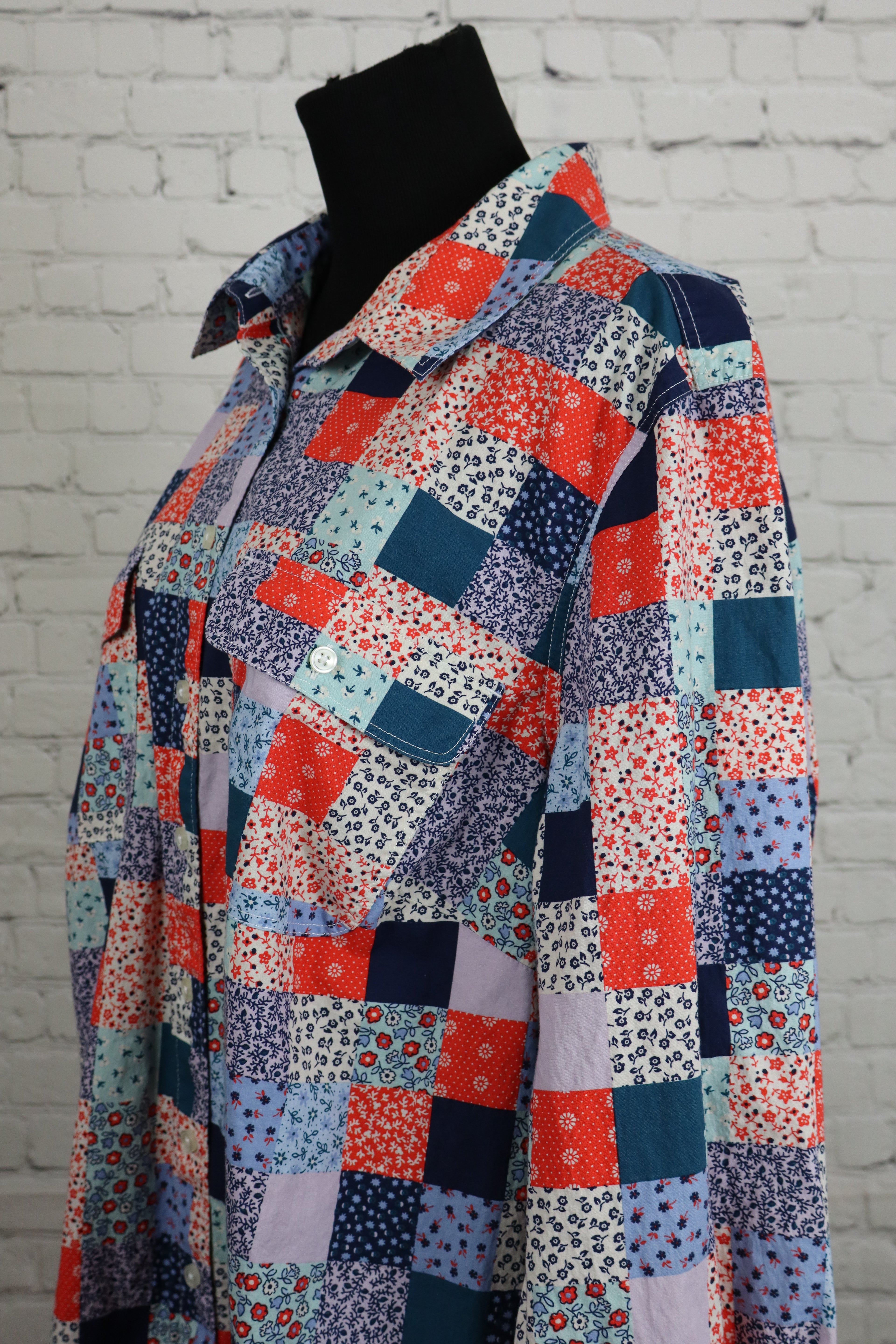 Lands’ End Patchwork Shirt Dress