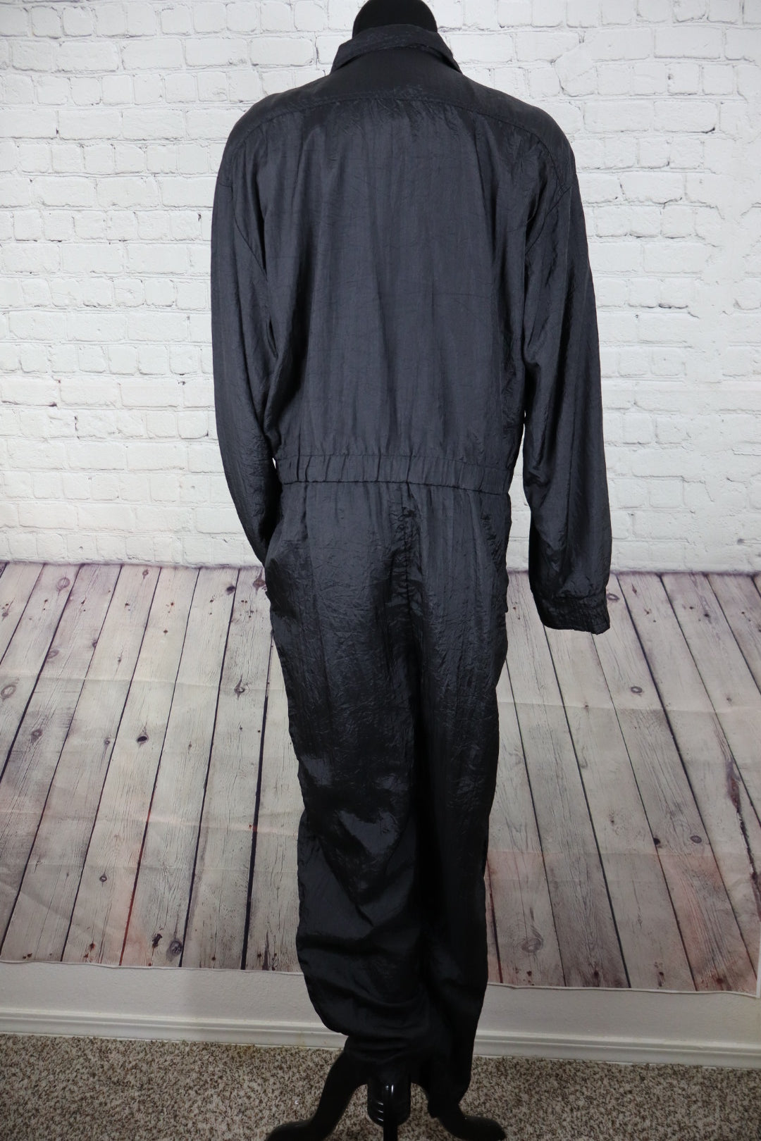 Vintage 1980s Abraxas Black Windsuit Jumpsuit / Tracksuit - L