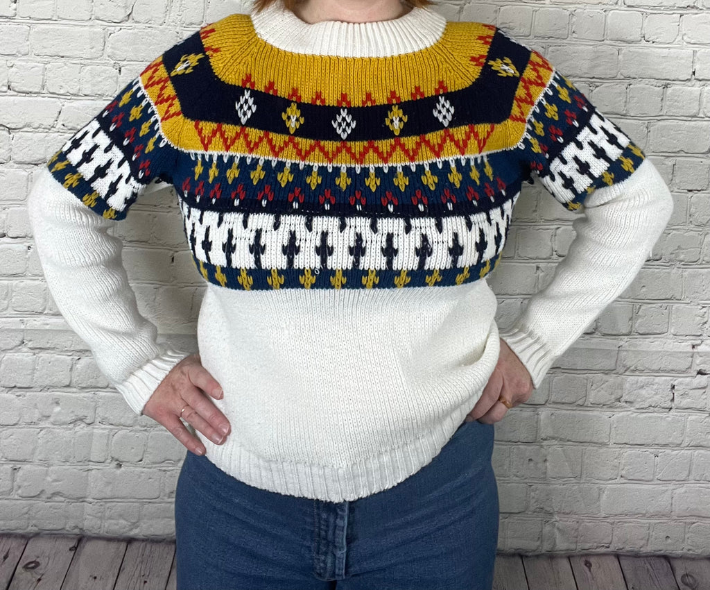 Vintage Pennell Sportswear Nordic Fair Isle Sweater - L