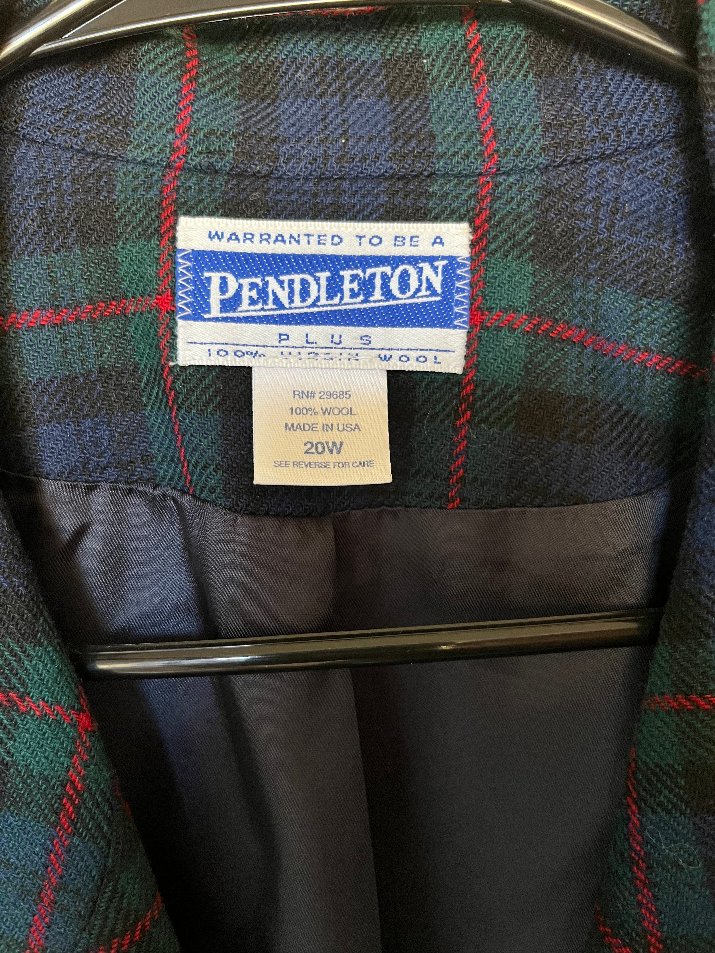 Vintage Pendleton Tartan Wool Blazer - 20W