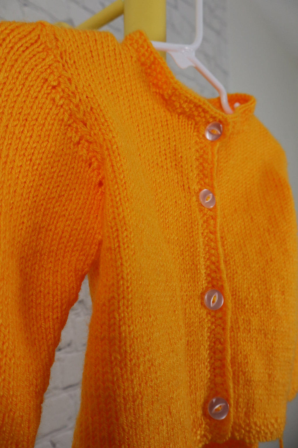 Hand-Knitted Baby Cardigan w/ Mittens