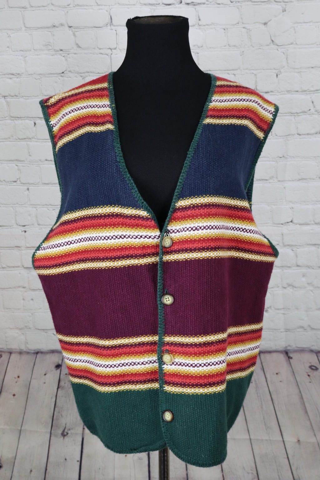 Vintage 1993 Structure Knit Sweater Vest - Men’s L