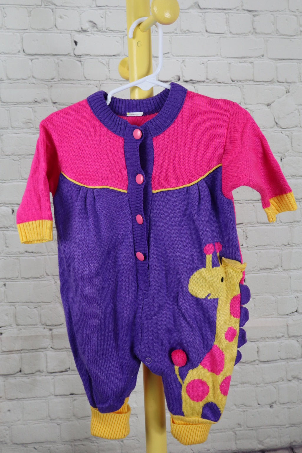 Giraffe Knit Baby Romper