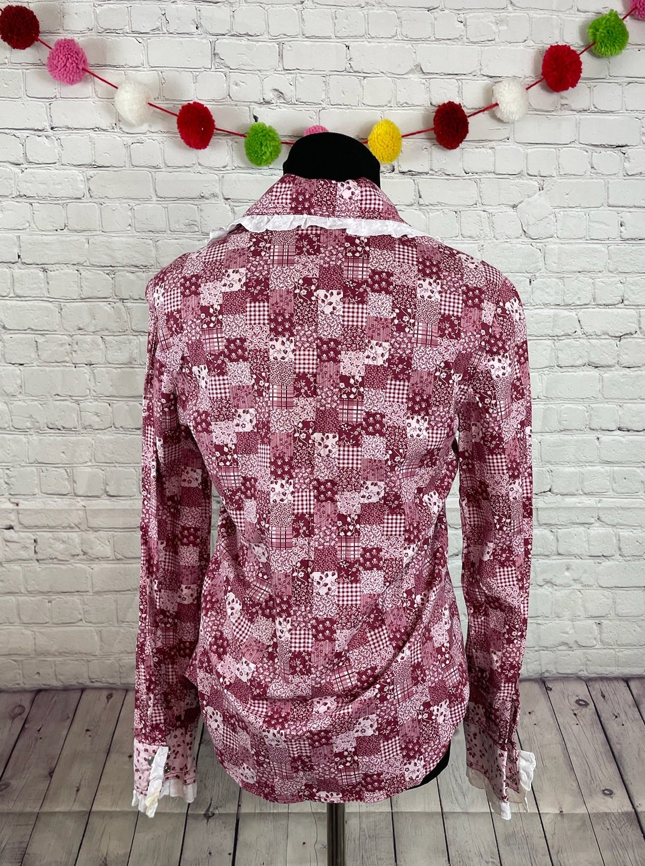 Vintage Patchwork Western Prairie Blouse - S