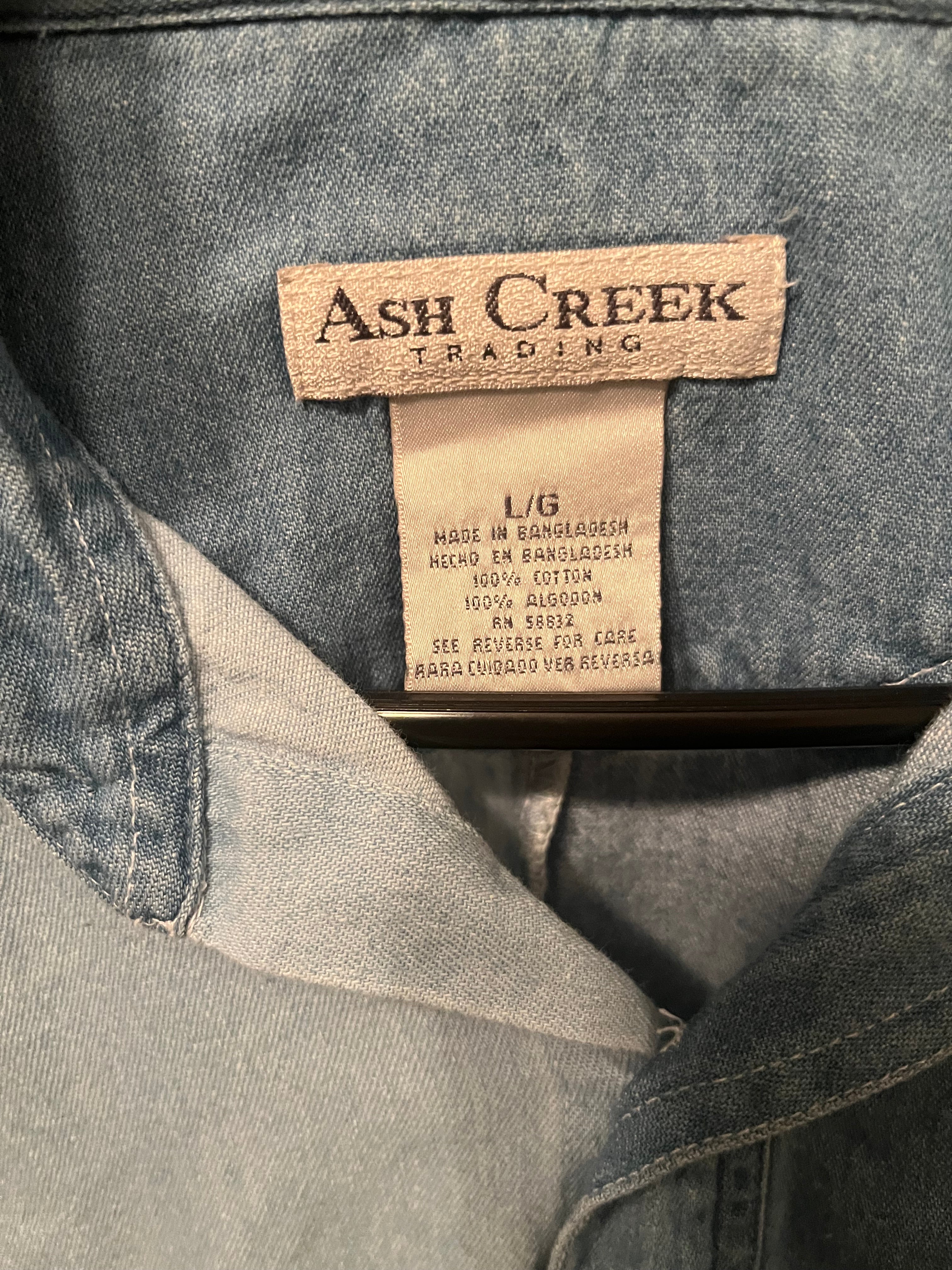 Vintage Colorblock Denim Button-Up - L