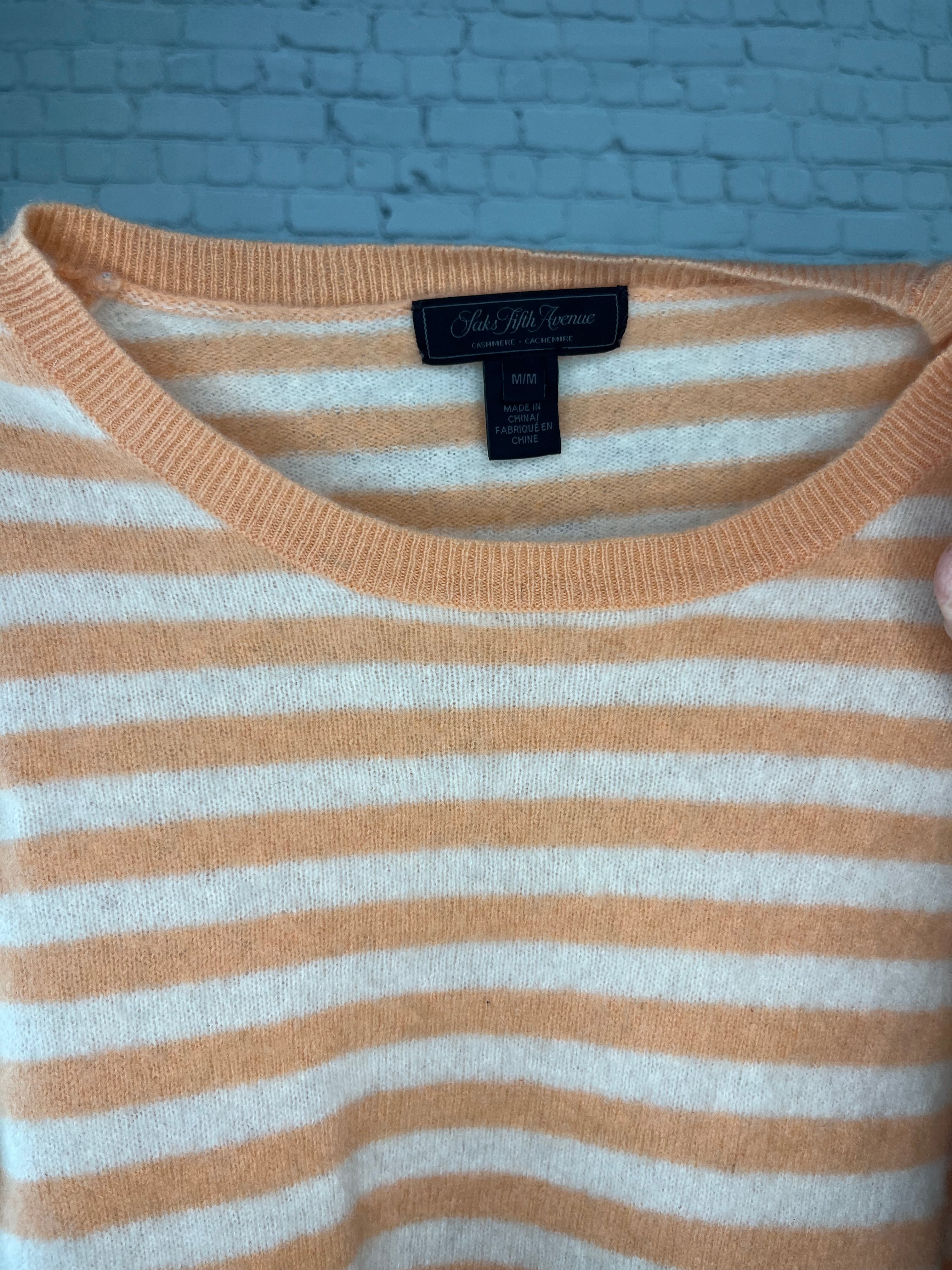 Saks Fifth Avenue Cashmere Stripe Sweater - M