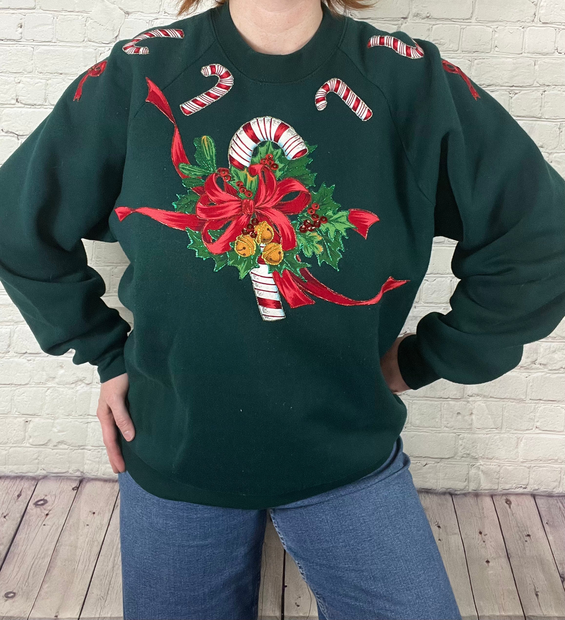 Vintage Candy Cane Sweatshirt – XL