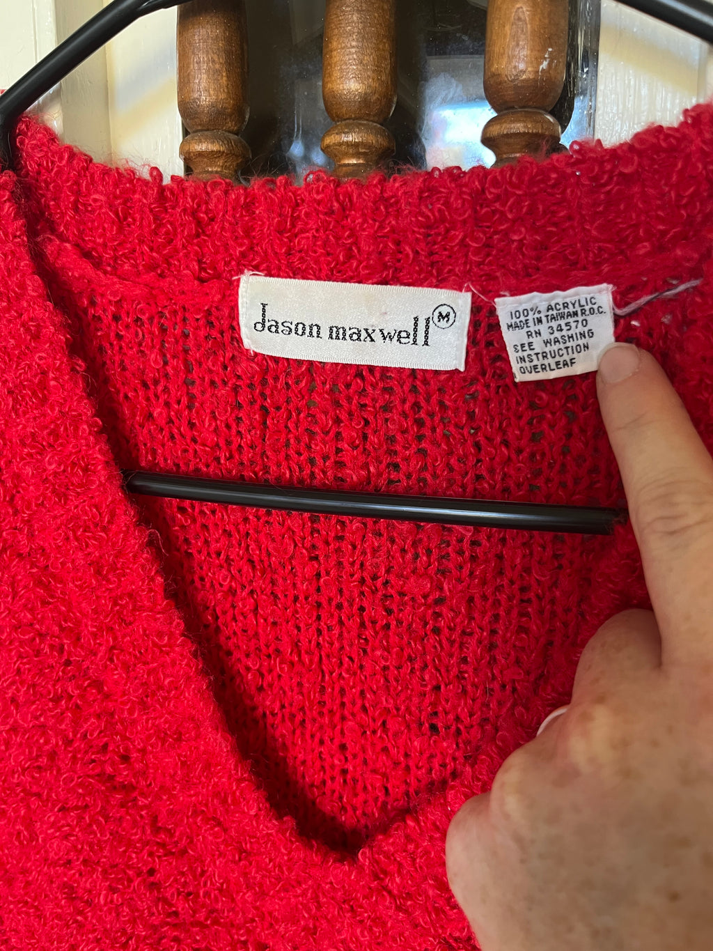 Vintage Jason Maxwell Textured Red Sweater - M