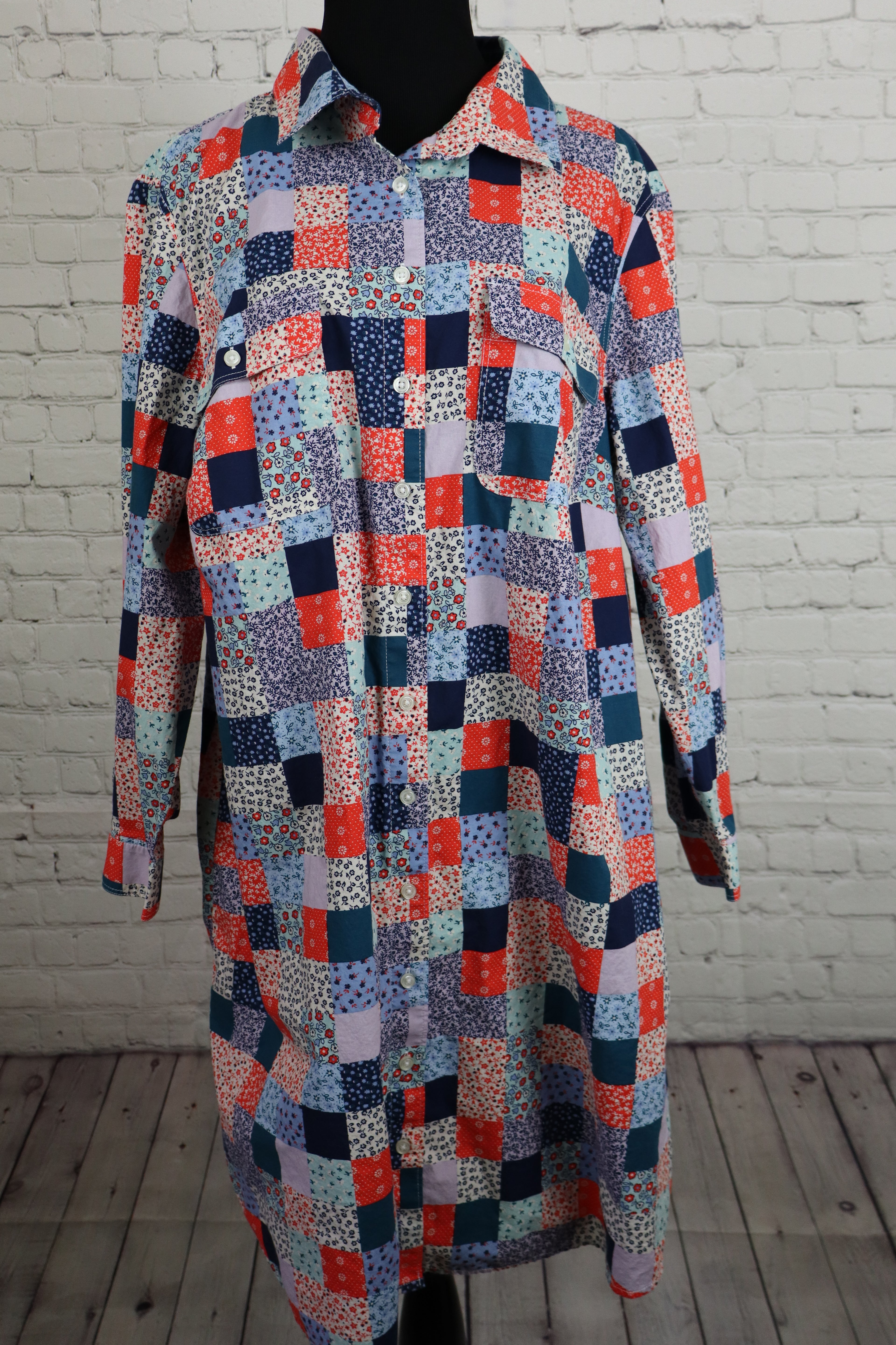 Lands’ End Patchwork Shirt Dress