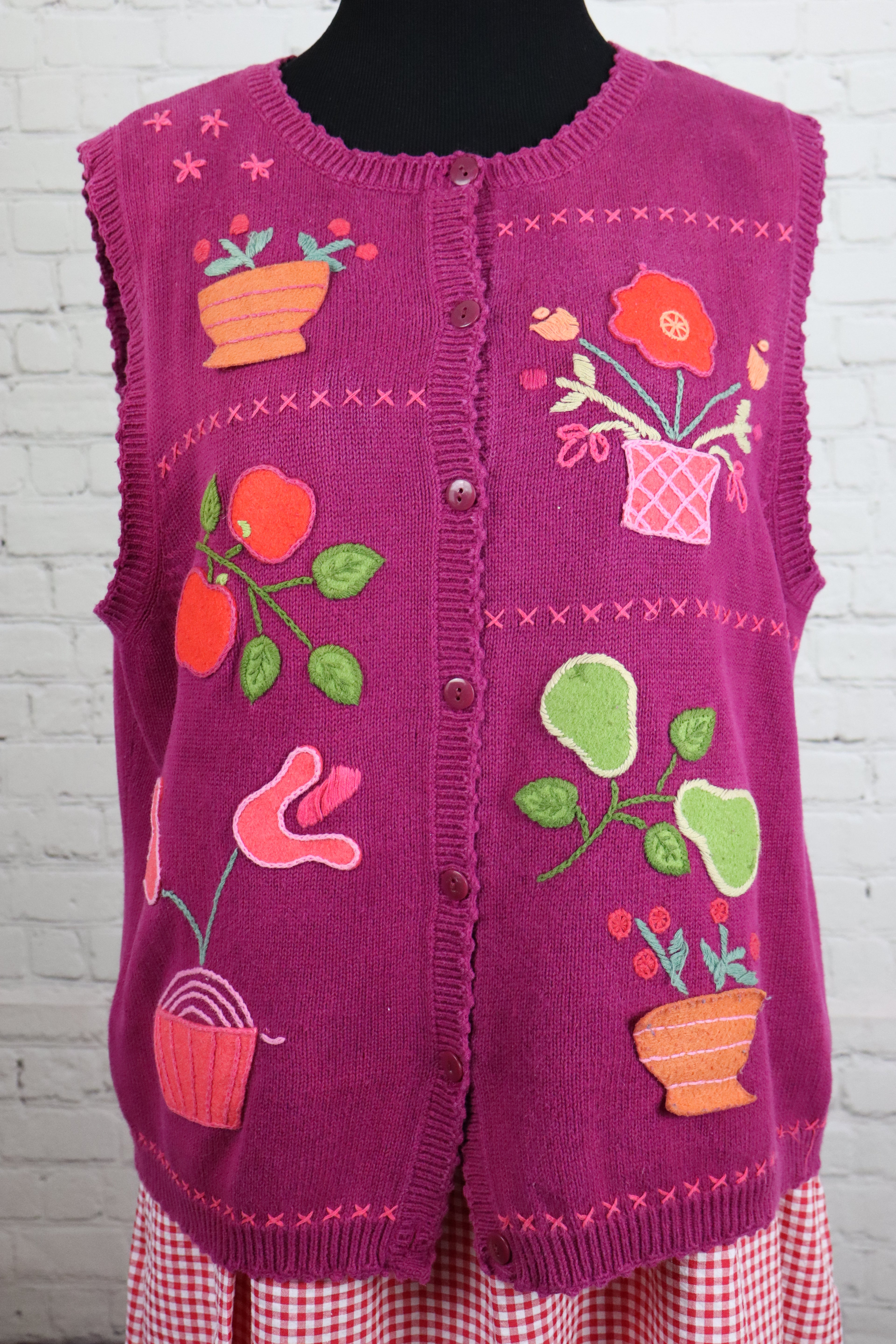 Vintage In Stitches by Eagle’s Eye Embroidered Sweater Vest
