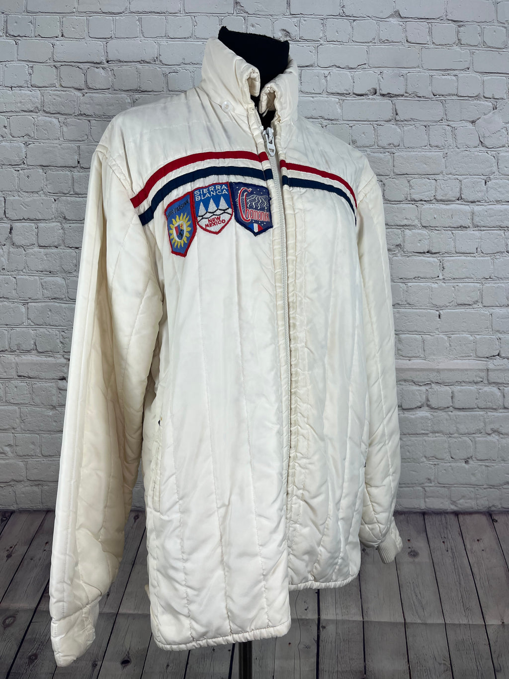 Vintage 60/70s Alpine Stripe Ski Jacket w/ Patches