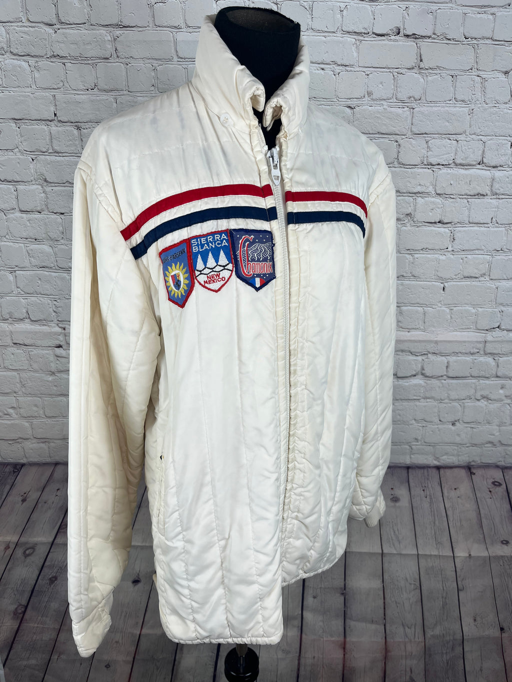 Vintage 60/70s Alpine Stripe Ski Jacket w/ Patches